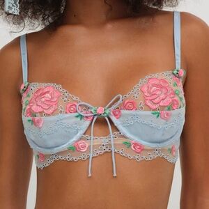 For Love & Lemons Vintage Rose Eyelet Underwire Bra